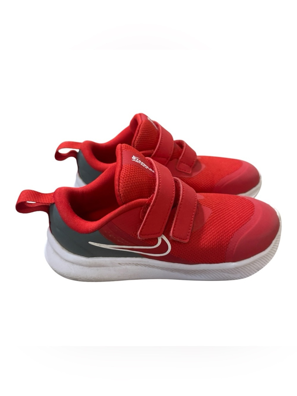 Nike Kids Red and Gray Velcro Sneakers